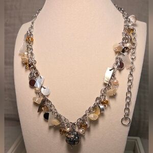 Silver Shell Charms Abalone Pendant Necklace